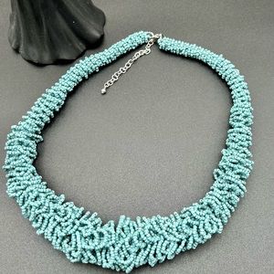 Glass beads necklace size adjustable 18 inches clasp